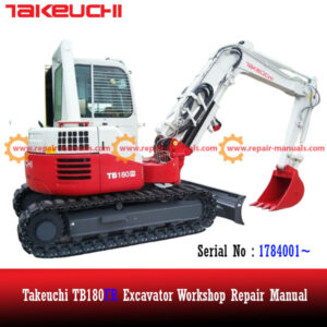 Workshop repair manual for Takeuchi TB180FR excavator