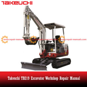 Takeuchi TB228 Excavator Workshop Repair Manual cover featuring detailed diagrams and instructions for maintenance and repairs.