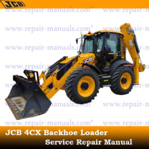 Service repair manual for JCB 4CX Backhoe Loader, detailing maintenance and troubleshooting procedures