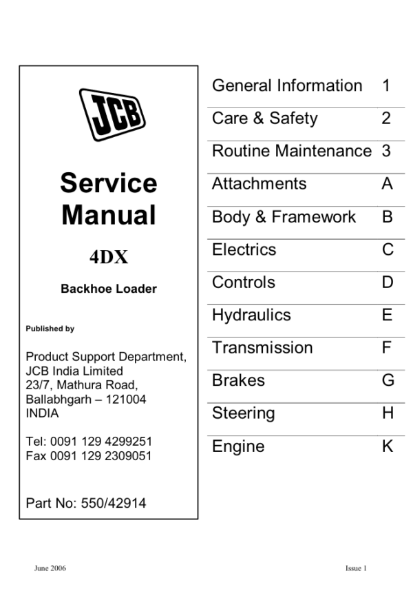 JCB 4DX Backhoe Loader Service Repair Manual - Image 2