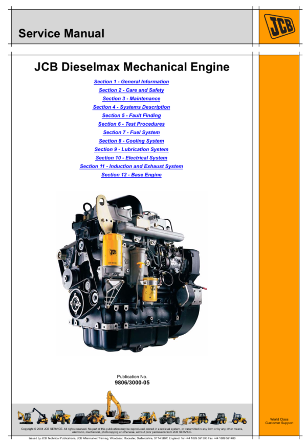 Detailed JCB Dieselmax Mechanical Engine Service Repair Manual highlighting key service procedures and technical specifications