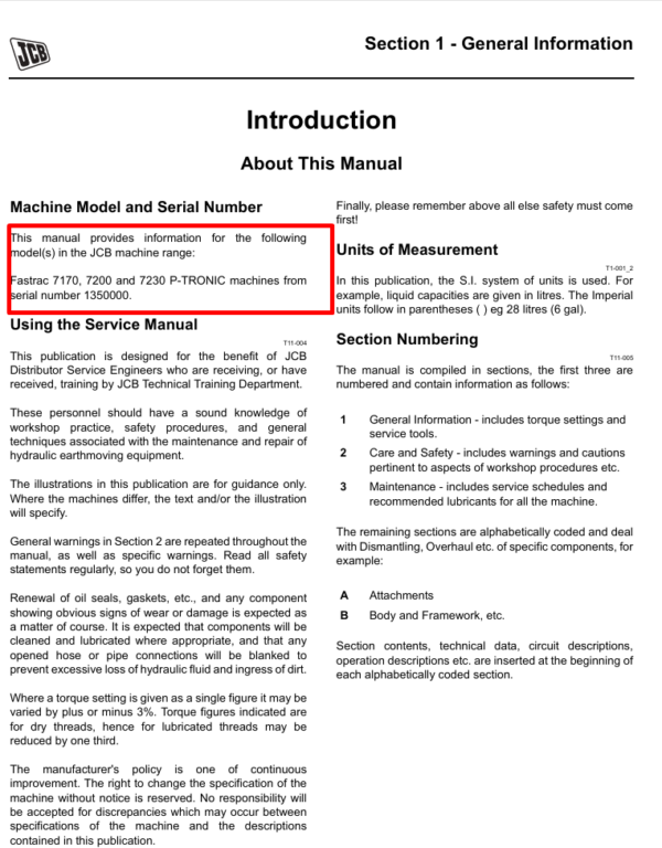 Detailed repair manual for JCB 7170 Fastrac, including service procedures and maintenance tips