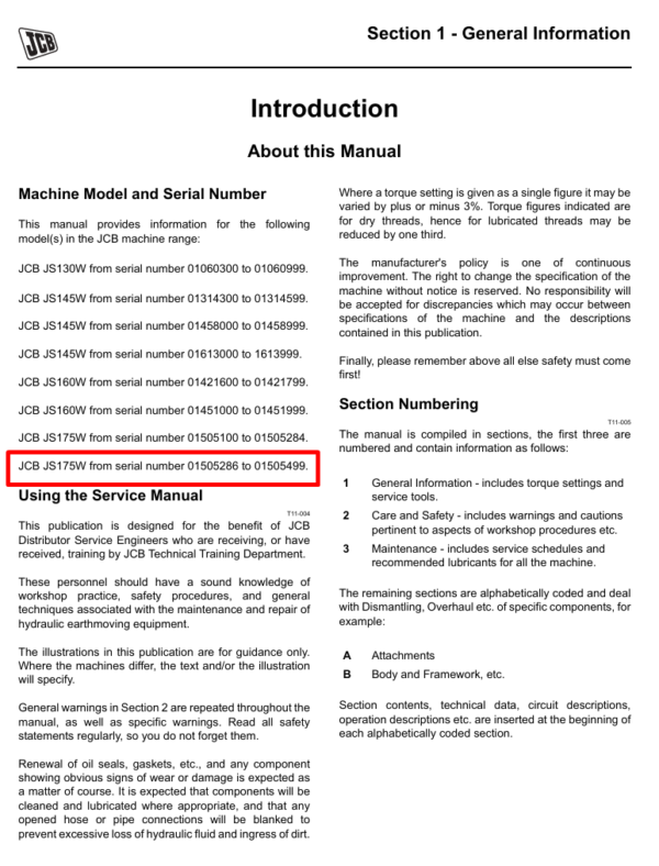 CB JS175W Wheel Excavator service manual, offering guidance on repairs and maintenance for optimal performance