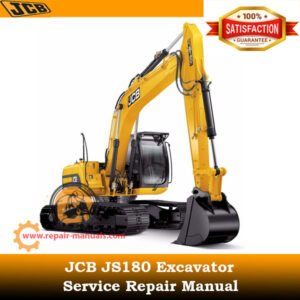 Service repair manual for JCB JS180 excavator, detailing maintenance and troubleshooting procedures