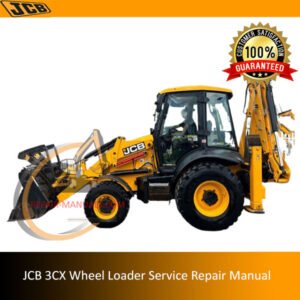 Service repair manual for JCB 3CX Backhoe Loader, detailing maintenance and troubleshooting procedures