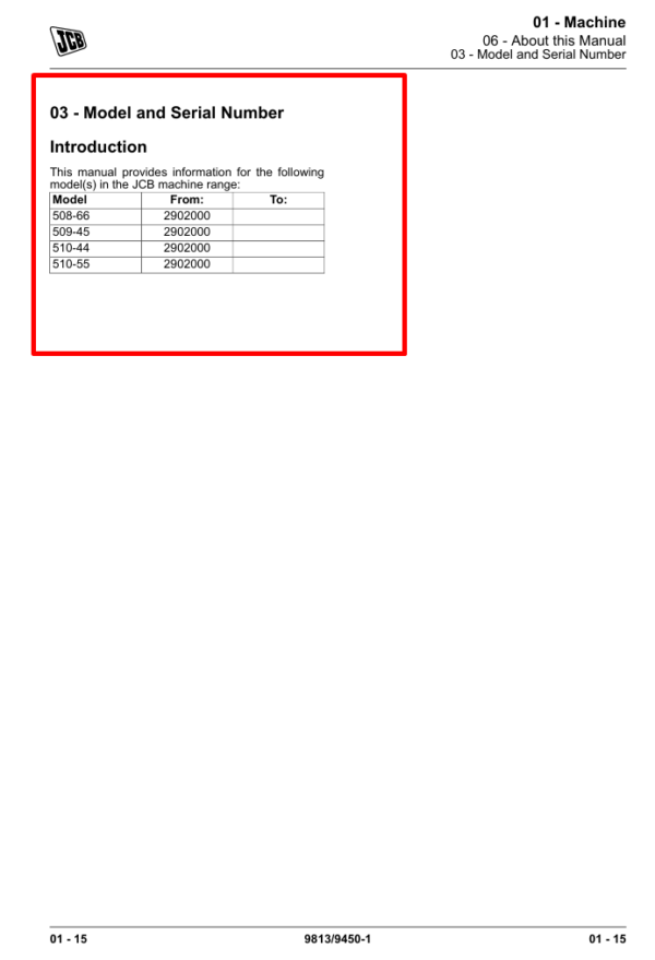 JCB 510-55 Loadall Service Repair Manual - Image 3