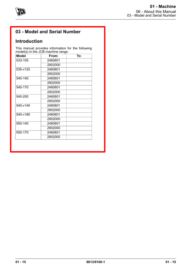 JCB 540 v180 Loadall Service Repair Manual - Image 3