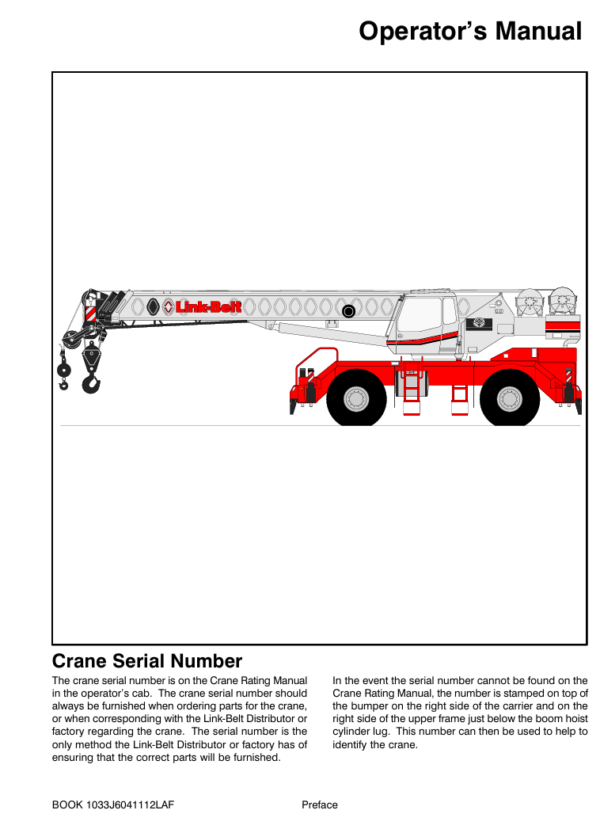 Link Belt RTC-8050-II Crane Operators Manual - Image 2
