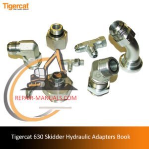 Hydraulic adapters book for Tigercat 630 Skidder, detailing specifications and installation guidelines
