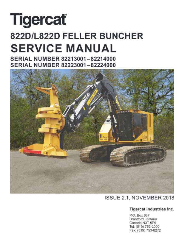 Tigercat 822D Feller Buncher Service Repair Manual - Image 2