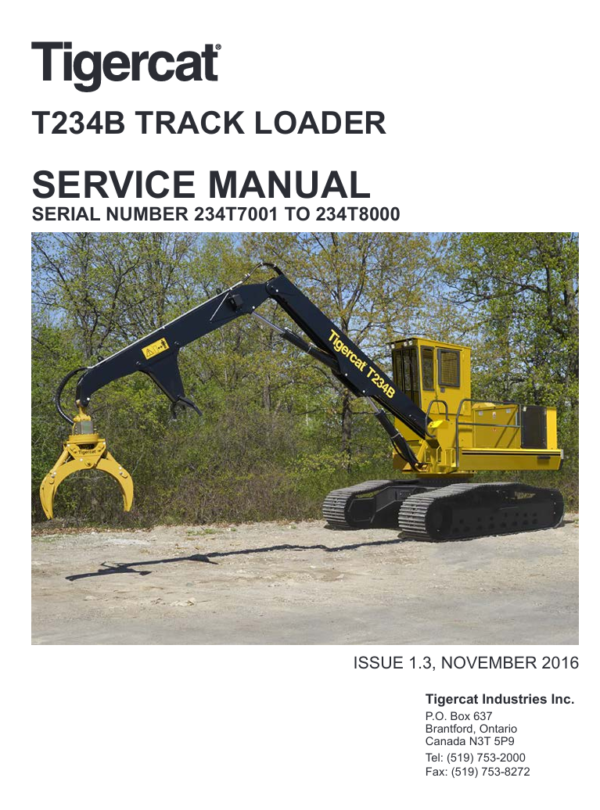 Detailed repair manual for the Tigercat T234B Track Loader, including service procedures and maintenance tips