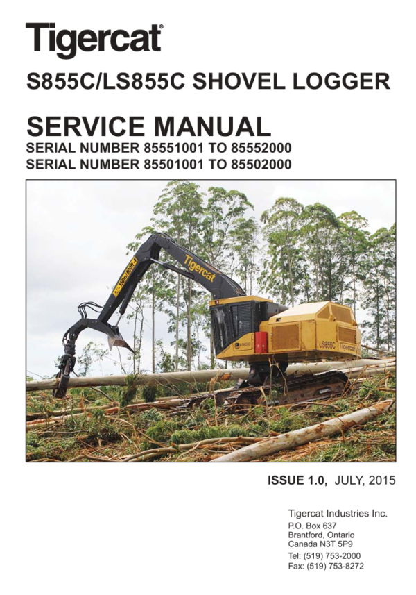 Tigercat LS855C Shovel Logger Service Repair Manual - Image 2