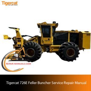 Service repair manual for Tigercat 726E Feller Buncher, displaying illustrations and maintenance information