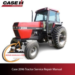 Service repair manual cover for Case 2096 tractor, featuring technical illustrations and detailed maintenance instructions