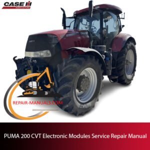 Service repair manual for PUMA 200 CVT tractor electronic modules, detailing maintenance and troubleshooting procedures
