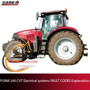 Diagram of PUMA 240 CVT electrical systems with explanations of various fault codes and their meanings