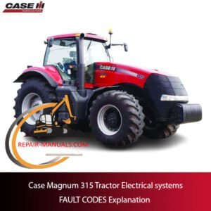Diagram of Case Magnum 315 tractor electrical systems with explanations of various fault codes displayed