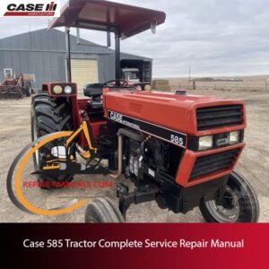 Case 585 Tractor Service Repair Manual cover featuring a detailed illustration of the tractor and service information