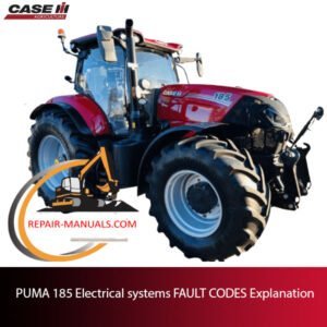 Diagram of PUMA 185 electrical systems with explanations of various fault codes and their meanings
