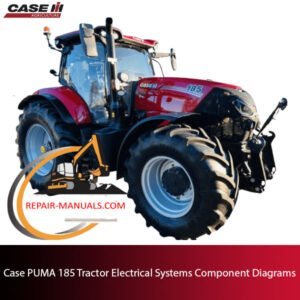 Diagrams of electrical systems components for the Case PUMA 185 tractor, detailing connections and configurations