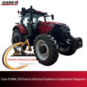 Diagrams of electrical systems components for the Case PUMA 220 tractor, detailing connections and configurations
