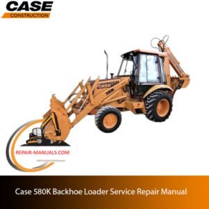 Case 580K service manual PDF cover, offering free download for users seeking maintenance and repair information