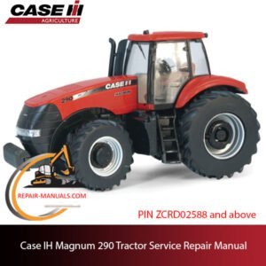 Service manual for Case IH Magnum 290 tractor, displaying technical details and repair guidelines for maintenance