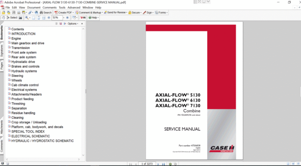 Case IH Axial Flow 7130 Service Repair Manual, providing essential guidelines for servicing and repairing the machinery