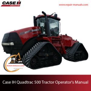 Operator's manual for Case IH Quadtrac 500, detailing specifications and operational guidelines for the machinery