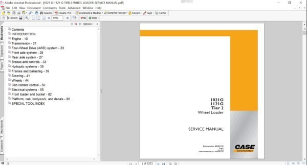 Case 1021G Wheel Loader Service Repair Manual - Image 2