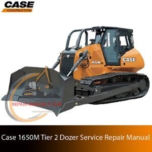 Service repair manual cover for Case 1650M Dozer, featuring technical illustrations, detailed repair and maintenance instructions