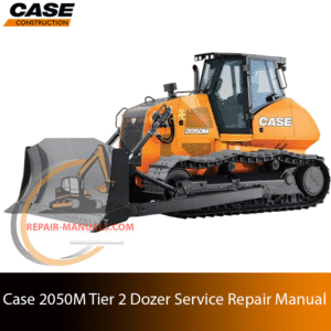 Service repair manual cover for case 2050m dozer, featuring technical illustrations, detailed repair and maintenance instructions