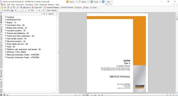 Service repair manual for case 2050m dozer, including maintenance tips and technical specifications with highlighting repair procedures