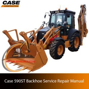 Service repair manual for Case 590ST Backhoe, showcasing diagrams and guidelines for effective machine maintenance and repairs