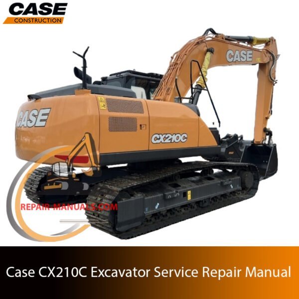 Service repair manual for Case CX210C Excavator, showcasing diagrams and guidelines for effective machine maintenance and repairs