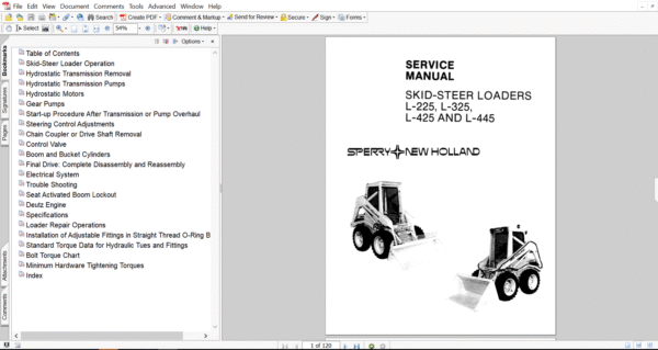 Cover page of the Service Repair Manual for New Holland L325 Skid Steer, including technical maintenance and repair procedures