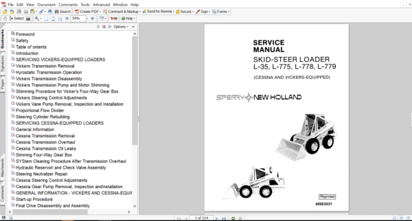Service Repair Manual for New Holland L778 Skid Steer loader – detailed instructions for diagnostics, maintenance, and mechanical repair