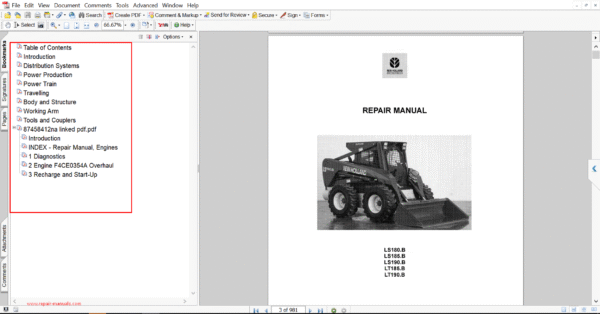 Service Repair Manual for New Holland LS190B Skid Steer loader – detailed instructions for diagnostics, maintenance, and mechanical repair