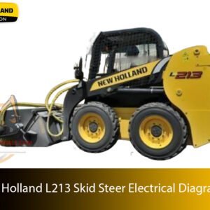 Service repair manual cover for new holland l213 skid steer, featuring technical illustrations, detailed repair and maintenance instructions
