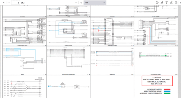 Electrical diagrams for New Holland L220 Skid Steer, detailing wiring and component connections for maintenance and repair