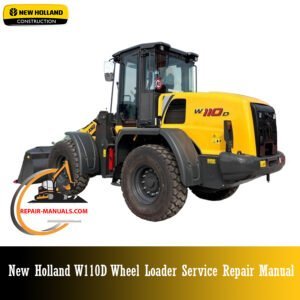 Service Repair Manual for New Holland W110D Wheel Loader, showcasing detailed diagrams and maintenance instructions