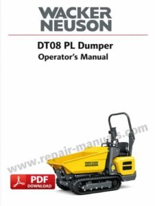 Wacker Neuson DT08 PL Dumper Operator's Manual