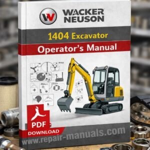 Wacker Neuson 1404 Excavator Operator's Manual cover featuring the model and safety instructions for operators