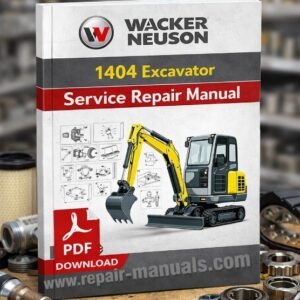 Service repair manual for Wacker Neuson 1404 Excavator, showcasing detailed diagrams and maintenance instructions