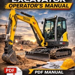 Operator's Manual for Wacker Neuson 38z3 Excavator, displaying essential operational guidelines and safety information