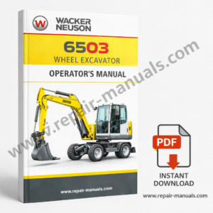 Wacker Neuson 6503 Wheel Excavator Operator's Manual cover featuring the model and key operational details
