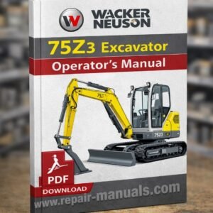 Operator's Manual for Wacker Neuson 75z3 Excavator, displaying essential operational guidelines and safety information