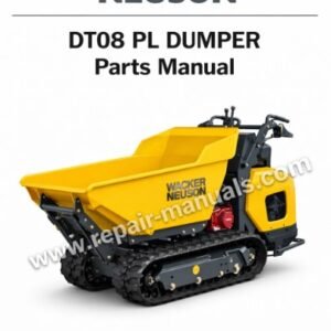 Parts manual for Wacker Neuson DT08 PL Dumper, displaying diagrams and component details for maintenance