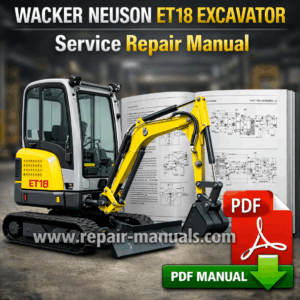 Service Repair Manual for Wacker Neuson ET18 Excavator, showcasing detailed diagrams and maintenance instructions