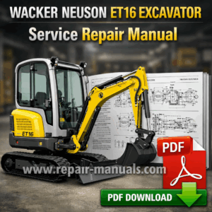 Service Repair Manual for Wacker Neuson ET16 Excavator, showcasing detailed diagrams and maintenance instructions